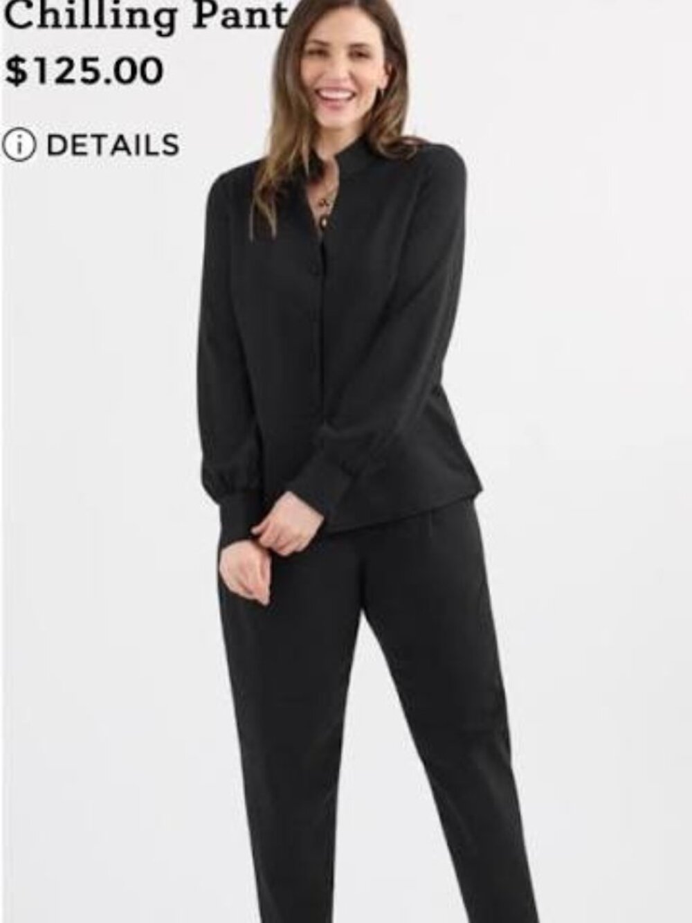 Cabi 4695 Chilling Pants Black Size Small Tapered Leg Ankle